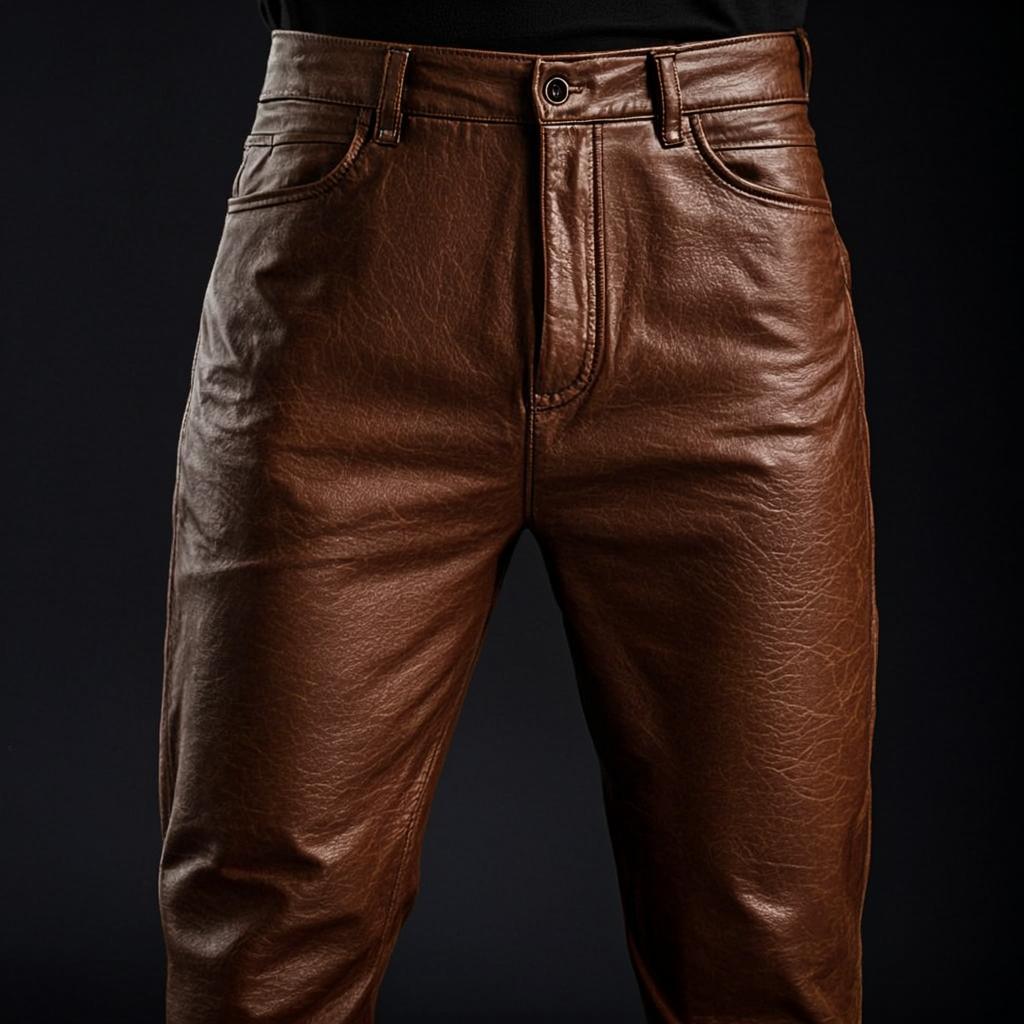 Pantalon Carotte Cuir